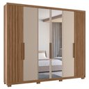 Ver imagem 1 de Guarda Roupa Casal Espelho 6p 260 Cm Araguaia Carvalho Fendi Moval