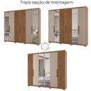 Ver imagem 5 de Guarda Roupa Casal Espelho 6p 260 Cm Araguaia Carvalho Fendi Moval