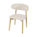 Ver imagem 1 de Cadeira de Jantar Frida Creme Base Madeira Assento e Encosto Estofado de Linho