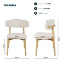 Ver imagem 6 de Cadeira de Jantar Frida Creme Base Madeira Assento e Encosto Estofado de Linho