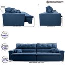 Ver imagem 3 de Sofá Retrátil e Reclinável 2,72m Luxos Cama Inbox Velusoft Azul
