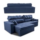 Ver imagem 7 de Sofá Retrátil e Reclinável 2,72m Luxos Cama Inbox Velusoft Azul