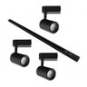 Kit Trilho Eletrificado 1m + 3 Spot Led 7w Preto 4000k Branco Neutro - 2
