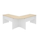 Ver mais imagens de Mesa Escrivaninha em L Canto Arredondado 1400x600 Netmobil - Dubai/branco