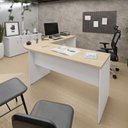 Ver imagem 3 de Mesa Escrivaninha em L Canto Arredondado 1400x600 Netmobil - Dubai/branco