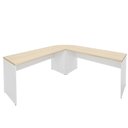 Ver imagem 7 de Mesa Escrivaninha em L Canto Arredondado 1400x600 Netmobil - Dubai/branco