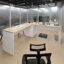 Ver imagem 4 de Mesa Escrivaninha em L Canto Arredondado 1400x600 Netmobil - Dubai/branco