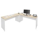 Ver imagem 6 de Mesa Escrivaninha em L Canto Arredondado 1400x600 Netmobil - Dubai/branco