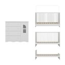 Ver imagem 4 de Berço 3 em 1 para Colchão 130x60cm com Cômoda 1 Porta 4 Gavetas Liz Multimóveis Mp4761 Branco