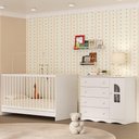 Ver imagem 1 de Berço 3 em 1 para Colchão 130x60cm com Cômoda 1 Porta 4 Gavetas Liz Multimóveis Mp4761 Branco