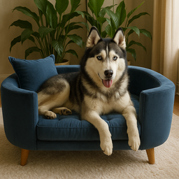 Sofá Caminha Grande Porte Pet Luxo em Sued Premium:azul - 4
