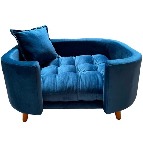Sofá Caminha Grande Porte Pet Luxo em Sued Premium:azul
