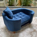 Ver imagem 3 de Sofá Caminha Grande Porte Pet Luxo em Sued Premium:azul