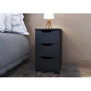Gaveteiro com 3 Gavetas Armário com 3 Gavetas - Preto