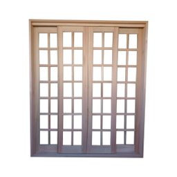 Porta Correr Vidro Mad. Eucalipto 2,15x1,60 Cx14 Frainer - 1