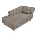 Ver imagem 1 de Divã Chesterfield 165 cm Capitonado com Strass Suede Marrom Rato - D'Rossi