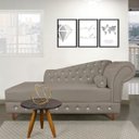 Ver imagem 2 de Divã Chesterfield 165 cm Capitonado com Strass Suede Marrom Rato - D'Rossi