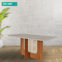 Ver imagem 2 de Mesa de Jantar Retangular 90x180cm Tampo Mdf/vidro Louise Cimol Cinamomo/off White