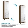 Guarda Roupa Infantil 2 Portas 3 Gavetas com Pés 100% Mdf Júnior New Moveis Peroba Branco Brilho/ - 4
