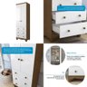 Guarda Roupa Infantil 2 Portas 3 Gavetas com Pés 100% Mdf Júnior New Moveis Peroba Branco Brilho/ - 6