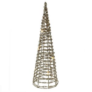 Árvore de Natal Decorativa Cone C/ Led 40cm Champanhe