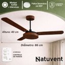 Ver imagem 3 de Ventilador de Teto Natuvent Vitta sem Luz 3 Pás Madeira Mdf Imbuia