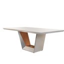 Ver imagem 1 de Mesa Rubi 220cm Madeira E Vidro Mobillare Off White