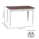Ver imagem 4 de Aparador para Sala com 1 Gaveta e Pés Torneados - Branco Laca com Tampo Castanho Envelhecido