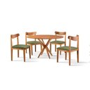 Ver imagem 3 de Conjunto de Sala Jantar Mesa 120cm com 4 Cadeiras Aurora Marrom Verde