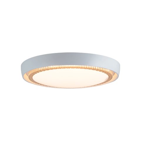 Plafon Led Blumenau Àurea de Sobrepor 24w Bivolt Branco / Dourado
