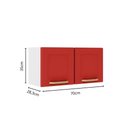 Ver imagem 2 de Armário Aéreo de Aço 2 Portas Vermelho Colors Bertolini