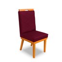 Ver imagem 2 de Kit 2cadeira Ana Matelassê Tecido Suede com Base Fixa de Madeira Maciça e Puxador Castanho:bordo