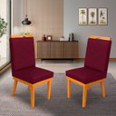 Ver imagem 3 de Kit 2cadeira Ana Matelassê Tecido Suede com Base Fixa de Madeira Maciça e Puxador Castanho:bordo