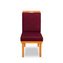 Ver imagem 1 de Kit 2cadeira Ana Matelassê Tecido Suede com Base Fixa de Madeira Maciça e Puxador Castanho:bordo