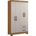Ver imagem 1 de Guarda-roupa 4 Portas Nt 5005 Freijó com Off White - Notável