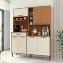 Ver imagem 1 de Armário de Cozinha Compacta Fidelitá Amsterdã 160cm 7 Portas 1 Gaveta com Tampo e Fundo