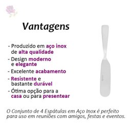 Kit Conjunto 4 Espátulas de Aço Inox Wolff - 5