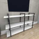 Ver imagem 1 de Rack Estilo Industrial Aço Cor Preto Prateleiras 30cm Cor Branca Modelo Ind12Brk