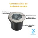 Ver imagem 2 de Balizador Embutido de Solo Smd 3w 3000k 270lm Ip67 Garantia 01 Ano