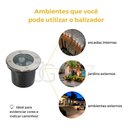Ver imagem 6 de Balizador Embutido de Solo Smd 3w 3000k 270lm Ip67 Garantia 01 Ano