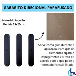 Elemento Tátil Direcional Pvc Parafusado Preto - 4