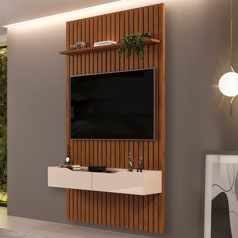 Painel Ripado e Bancada DJ Móveis Pratic 143x212cm