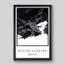 Quadro Mapa Rio de Janeiro - 30x20cm - Moldura Padrão Preto - 1