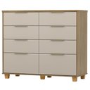 Ver imagem 1 de Cômoda Quarto 121cm 8 Gavetas Delmont Nature/fendi V02 - Mpozenato