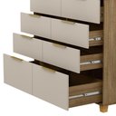 Ver imagem 5 de Cômoda Quarto 121cm 8 Gavetas Delmont Nature/fendi V02 - Mpozenato
