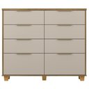 Ver imagem 4 de Cômoda Quarto 121cm 8 Gavetas Delmont Nature/fendi V02 - Mpozenato