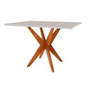 Ver imagem 1 de Mesa P/ Cozinha Donna C/ Tampo Madeirado C/ Vidro 120x90cm Natural - Nesher