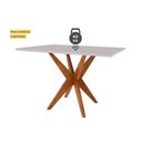 Ver imagem 6 de Mesa P/ Cozinha Donna C/ Tampo Madeirado C/ Vidro 120x90cm Natural - Nesher