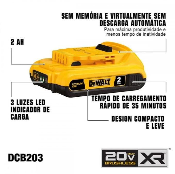 Bateria 20V XR Ion Lition 2.0Ah Dewalt - 4