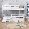Treliche Solteiro Infantil Slim e Mini Escada/escorregador Madeira Maciça Branco Housin - 1